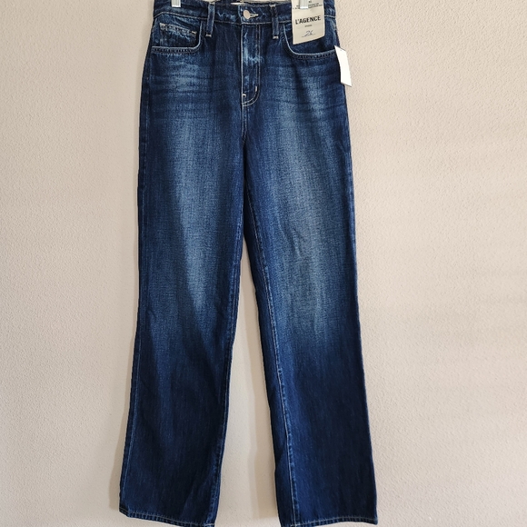 L'agence Jones Ultra High Rise Straight Leg Stovepipe Jeans Size 26 NWT $295 - Picture 2 of 9